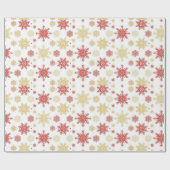 Kerstsneeuwvlok Rood Goud Cadeaupapier (Vlak)