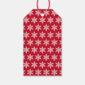 Kerstsneeuwvlok Rood Minimalistisch Kerstfeest Cadeaulabel (Achterkant)