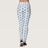 Kerstsneeuwvlok Ruitpatroon Blauwe Leggings (Achterkant)
