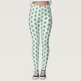 Kerstsneeuwvlok Ruitpatroon Groene Leggings