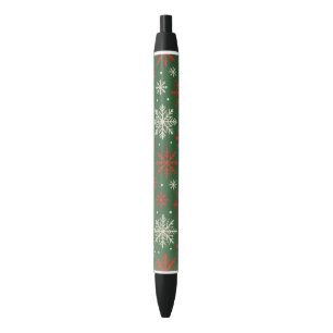 Kerstsneeuwvlok-themapen Zwarte Inkt Pen
