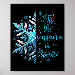 Kerstsneeuwvlok Tis Het Seizoen Gezellige Seizoen Poster