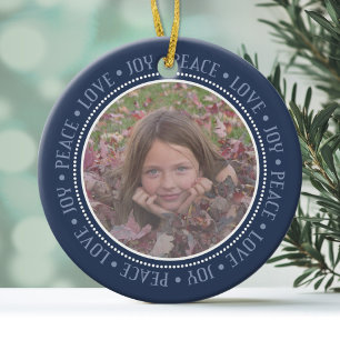 Kerstsneeuwvlok: Tweezijdige foto Keramisch Ornament