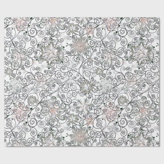 Kerstsneeuwvlokbedekking Cadeaupapier (Vlak)