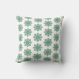 Kerstsneeuwvlokgeruite patroon groen kussen