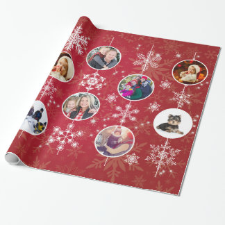kerstsneeuwvlokken 10 favoriete familiefoto's rood cadeaupapier