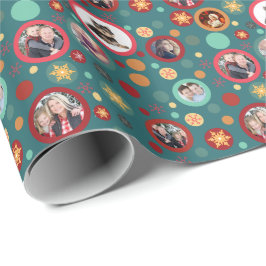 kerstsneeuwvlokken 8 favoriete familiefoto's cadeaupapier