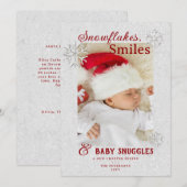 Kerstsneeuwvlokken Baby Aankondiging (Voorkant / Achterkant)