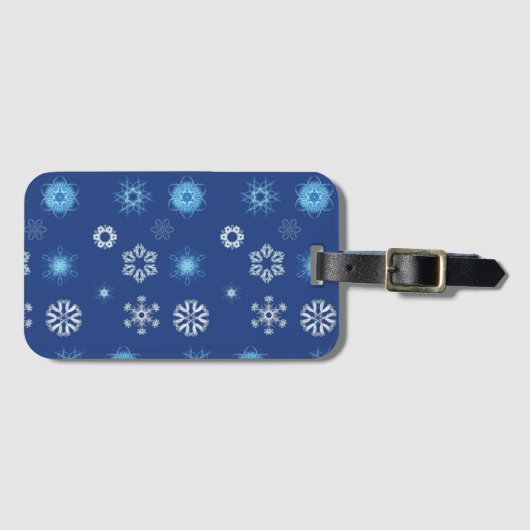 Kerstsneeuwvlokken Bagagelabel (Voorkant (horizontaal))