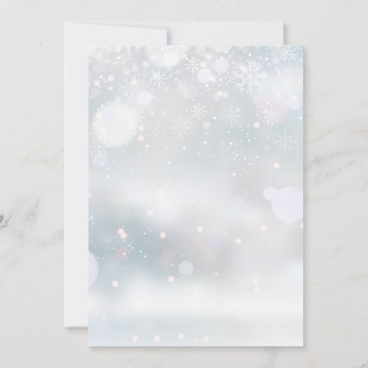 Kerstsneeuwvlokken Bedrijfs Kerstfeest Kaart (Achterkant)
