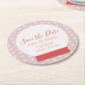 Kerstsneeuwvlokken Bewaar de Datum Rond Ronde Kartonnen Onderzetter (Gebogen)