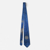 Kerstsneeuwvlokken Blauw & Goud Vakantie Stropdas (Achterkant)