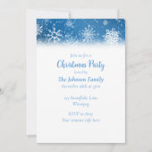 Kerstsneeuwvlokken Blauw Kaart (Voorkant)
