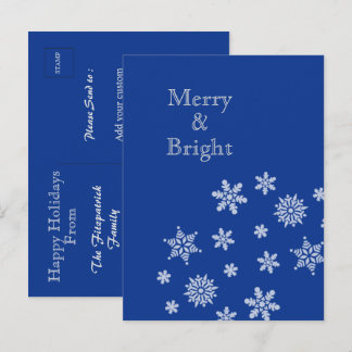 Kerstsneeuwvlokken Blauw Kerstfeest Briefkaart