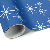 kerstsneeuwvlokken Blauw verpakkingspapier Cadeaupapier (Rol Hoek)