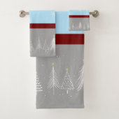 Kerstsneeuwvlokken Blauwe grijs Bad Handdoek (Insitu)