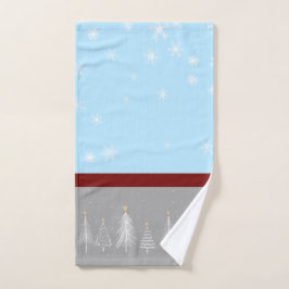 Kerstsneeuwvlokken Blauwe grijs Bad Handdoek