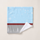 Kerstsneeuwvlokken Blauwe grijs Bad Handdoek (Wasdoekje)