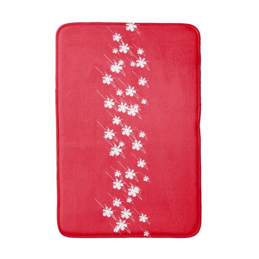 Kerstsneeuwvlokken bloemen rood wit badmat (Voorkant Verticaal)