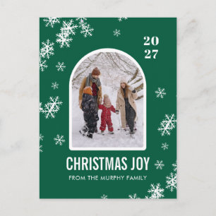 Kerstsneeuwvlokken Boog Patroon gezipsfoto Feestdagenkaart