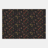 Kerstsneeuwvlokken Bright sterren Rood Tartan Inpakpapier Vel (Voorkant)