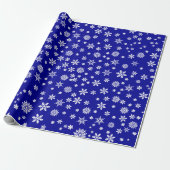 Kerstsneeuwvlokken Cadeaupapier (Uitgerold)