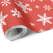 kerstsneeuwvlokken cadeaupapier (Rol Hoek)