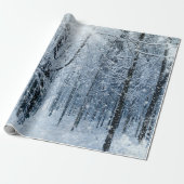 Kerstsneeuwvlokken door de bomen cadeaupapier (Uitgerold)