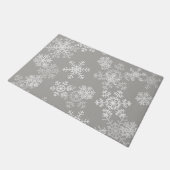 Kerstsneeuwvlokken Doormat-Grey Deurmat (Schuin)