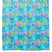 Kerstsneeuwvlokken Douchegordijn (Voorkant)