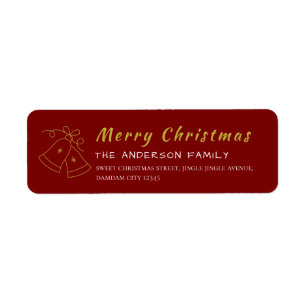 Kerstsneeuwvlokken Elegant Eenvoudig Retouradres Etiket