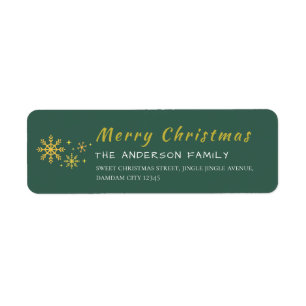 Kerstsneeuwvlokken Elegant Eenvoudig Retouradres Etiket