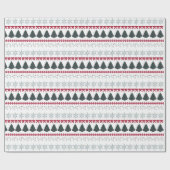 Kerstsneeuwvlokken en bomen cadeaupapier (Vlak)