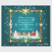 Kerstsneeuwvlokken en uw wensen, op maat gemaakt cadeaupapier (Vlak)