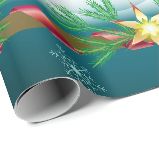 Kerstsneeuwvlokken en uw wensen, op maat gemaakt cadeaupapier (Rol Hoek)