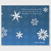 Kerstsneeuwvlokken en uw wensen, op maat gemaakt cadeaupapier (Vlak)