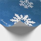 Kerstsneeuwvlokken en uw wensen, op maat gemaakt cadeaupapier (Hoek)