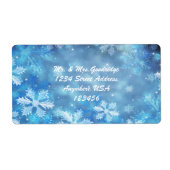 Kerstsneeuwvlokken Etiket (Voorkant)