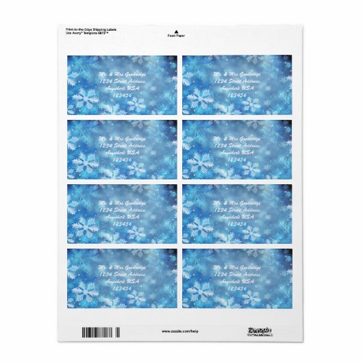 Kerstsneeuwvlokken Etiket (Full Sheet)