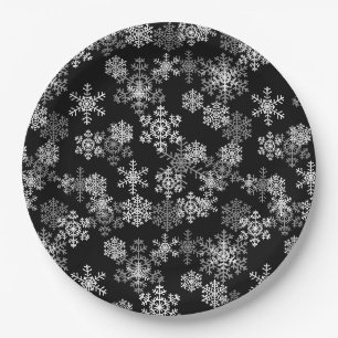 Kerstsneeuwvlokken Feestelijke Papieren Borden Bordje