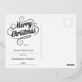 Kerstsneeuwvlokken Foto | Blauw Folie Feestdagen Briefkaart (Achterkant)