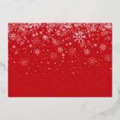 Kerstsneeuwvlokken Foto Script Goud Folie Feestdagenkaart (Achterkant)