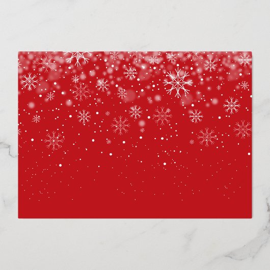 Kerstsneeuwvlokken Foto Script Goud Folie Feestdagenkaart (Achterkant)