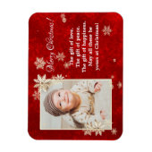 Kerstsneeuwvlokken foto wensen magneet (Verticaal)