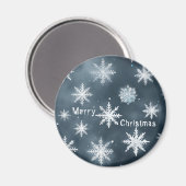 Kerstsneeuwvlokken, gepersonaliseerd magneet (Voorkant / Achterkant)