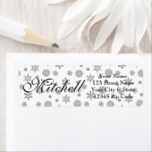 Kerstsneeuwvlokken geven adreslabels terug etiket (Insitu)