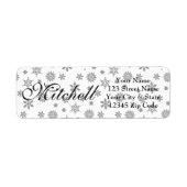 Kerstsneeuwvlokken geven adreslabels terug etiket (Voorkant)