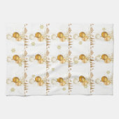 Kerstsneeuwvlokken Goud Ornament Theedoek (Horizontaal)