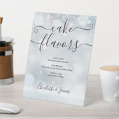 Kerstsneeuwvlokken Handtekening Script Taart Smaak Reclamebord Met Voetstuk (Insitu)