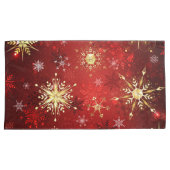 Kerstsneeuwvlokken in goud op een rode achtergrond kussensloop (Voorkant-Rechts)